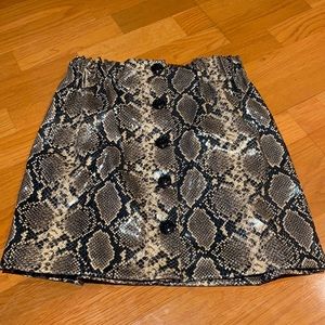 Snake Print Mini Skirt